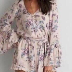 Floral Bell Sleeve Romper